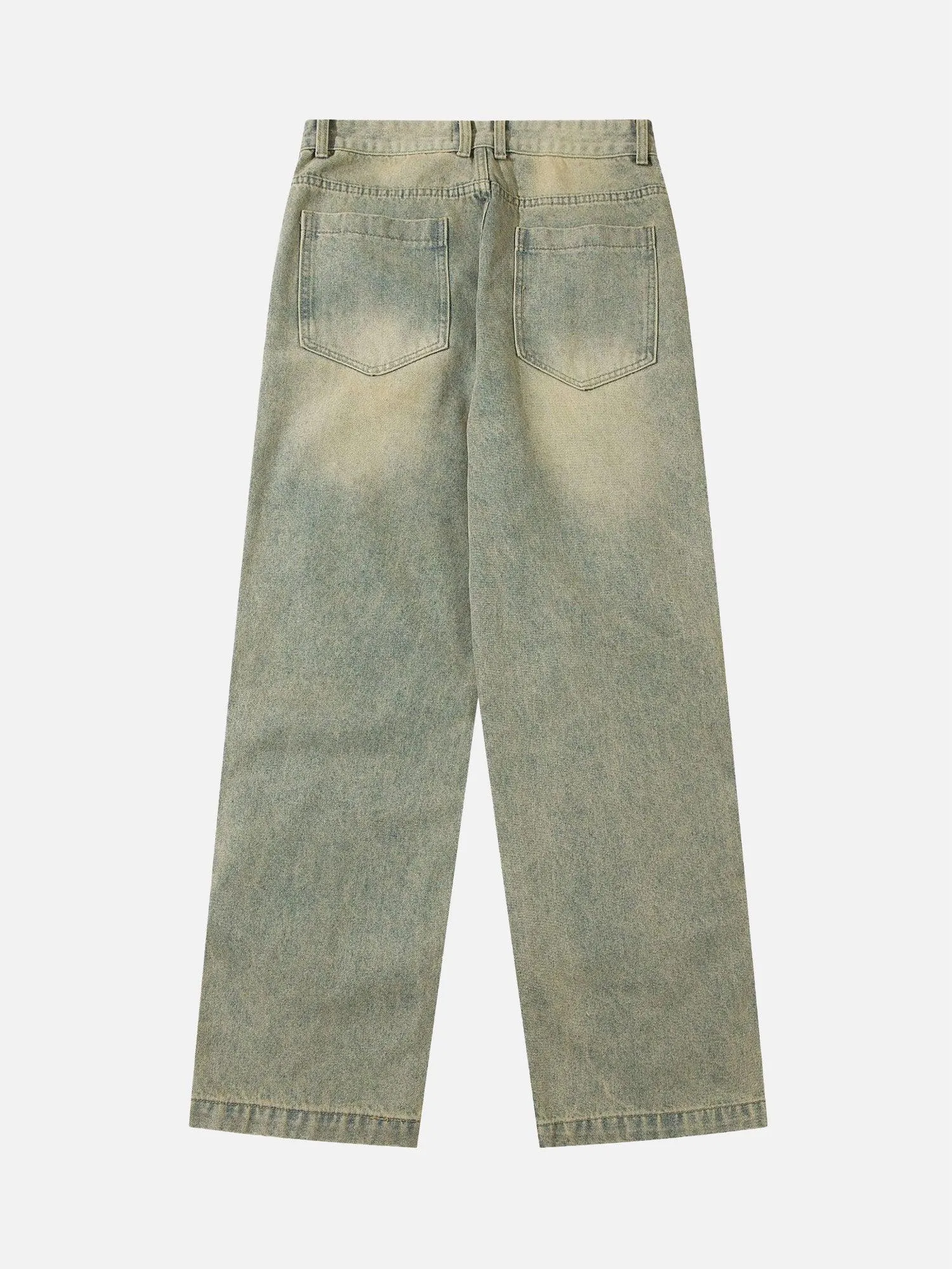 1984 American Street Trend Zipper Design Washed Jeans