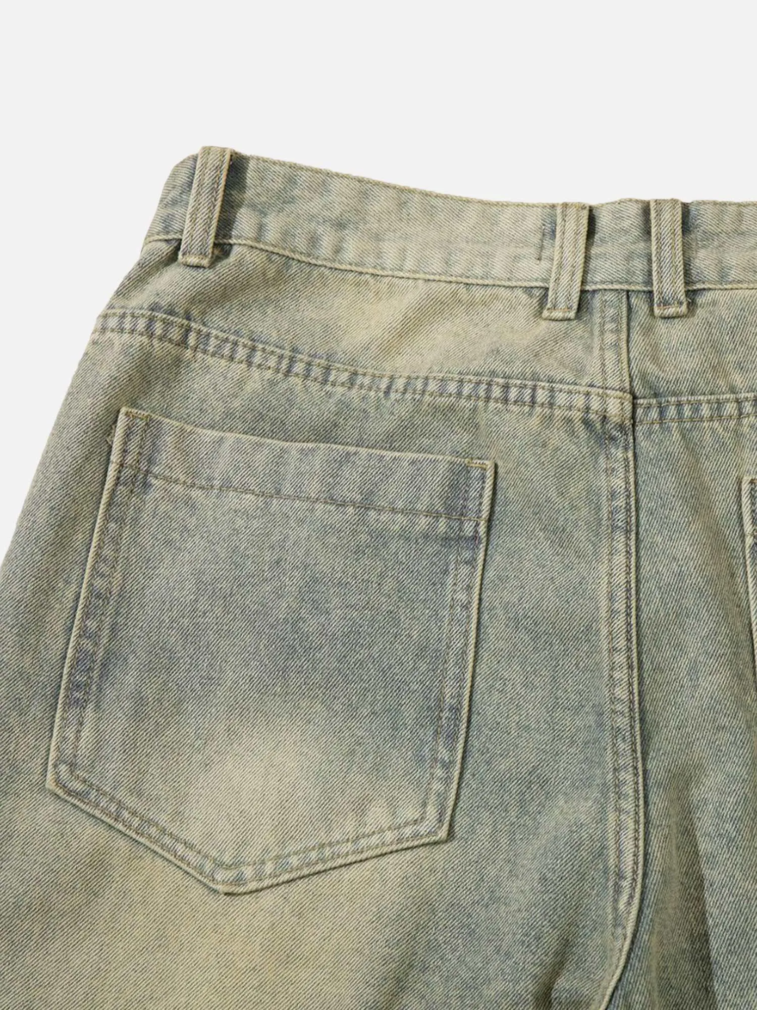 1984 American Street Trend Zipper Design Washed Jeans