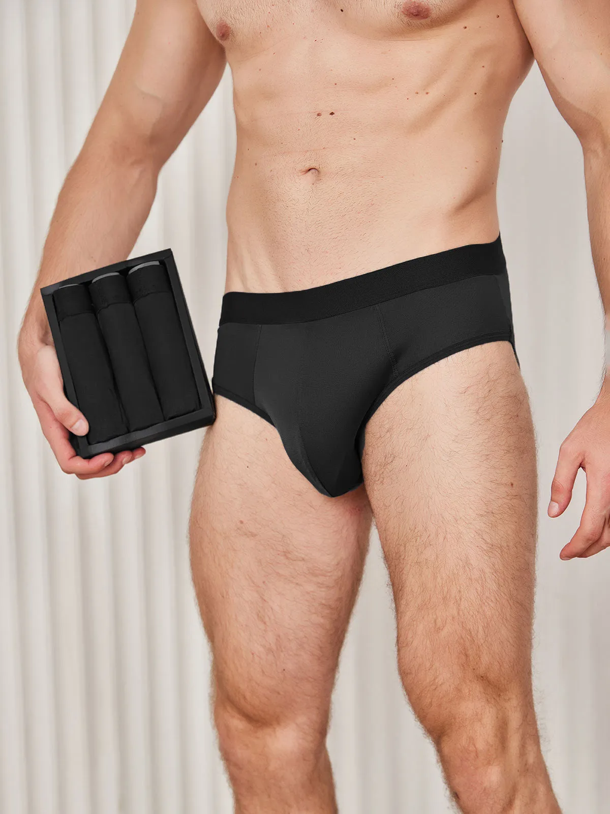 3Pcs Heren Briefs Breathable Zijde Gebreid Ondergoed