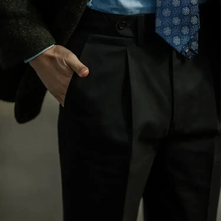 Aidase Casual Suit Pants Men Korean Fashion Slim Classic Harem Pants Vintage Loose Solid Bussiness Blazer Trousers High Quality