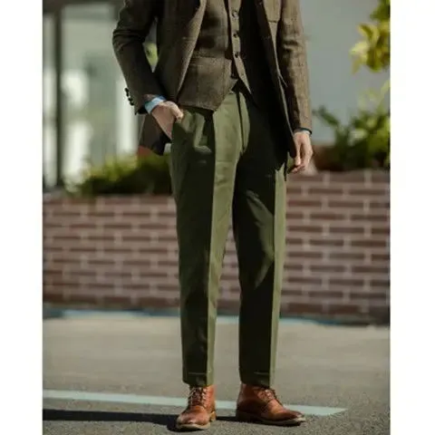 Aidase Casual Suit Pants Men Korean Fashion Slim Classic Harem Pants Vintage Loose Solid Bussiness Blazer Trousers High Quality