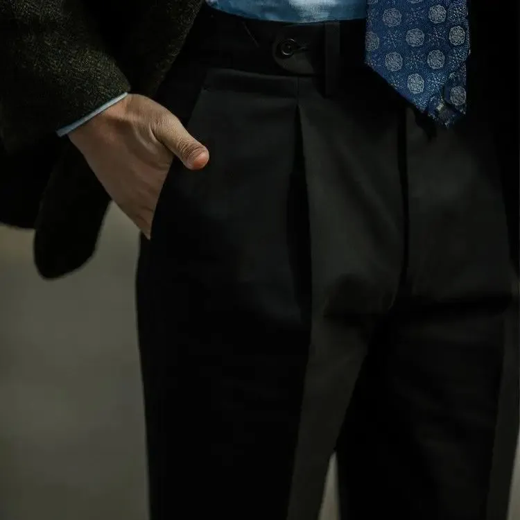 Aidase Casual Suit Pants Men Korean Fashion Slim Classic Harem Pants Vintage Loose Solid Bussiness Blazer Trousers High Quality
