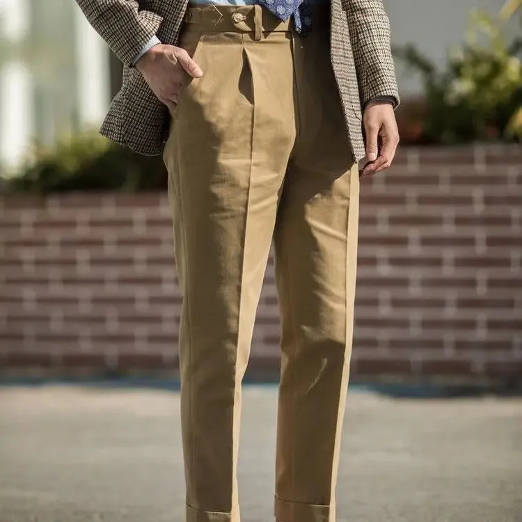 Aidase Casual Suit Pants Men Korean Fashion Slim Classic Harem Pants Vintage Loose Solid Bussiness Blazer Trousers High Quality