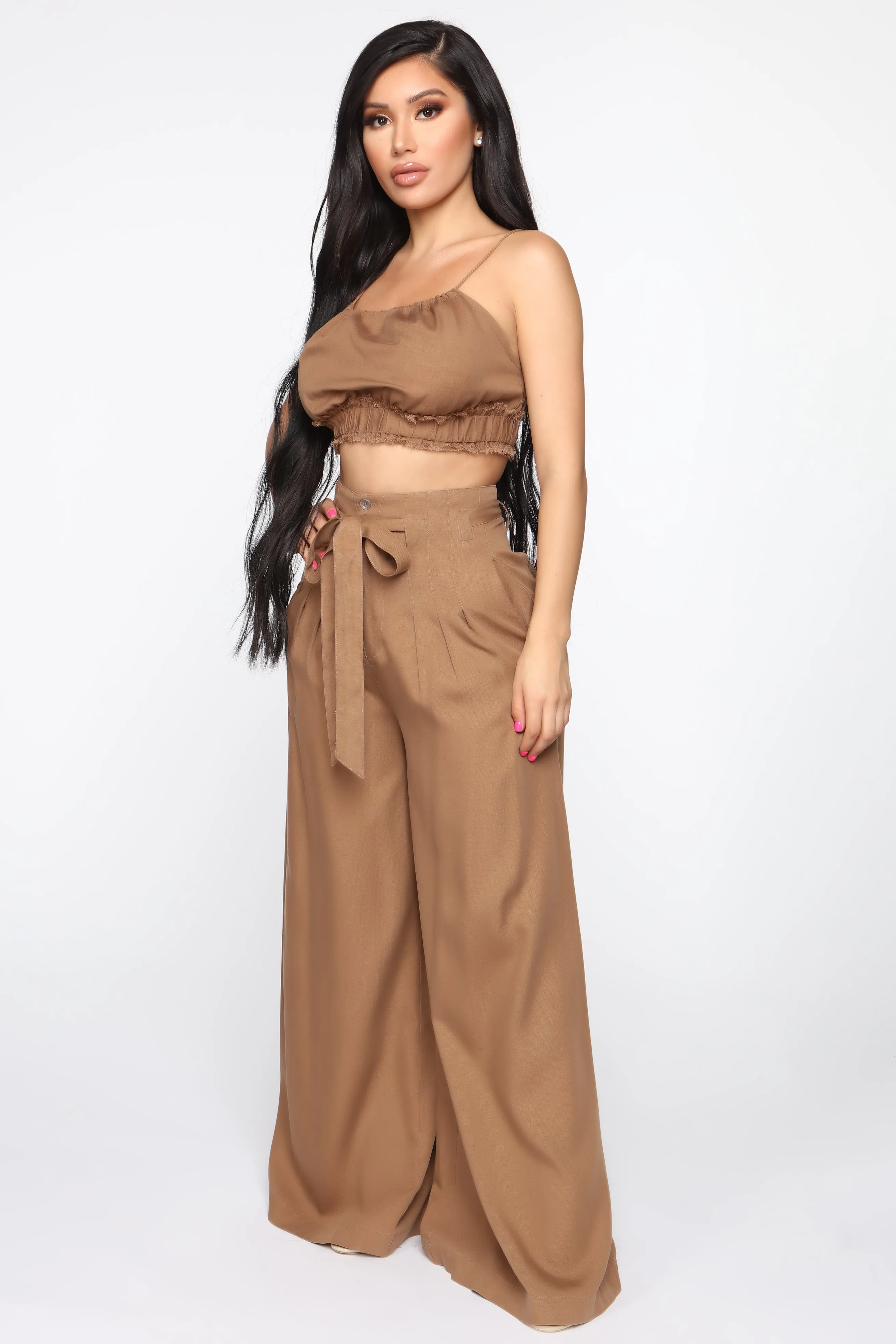 Amelie Palazzo Pant Set - Camel
