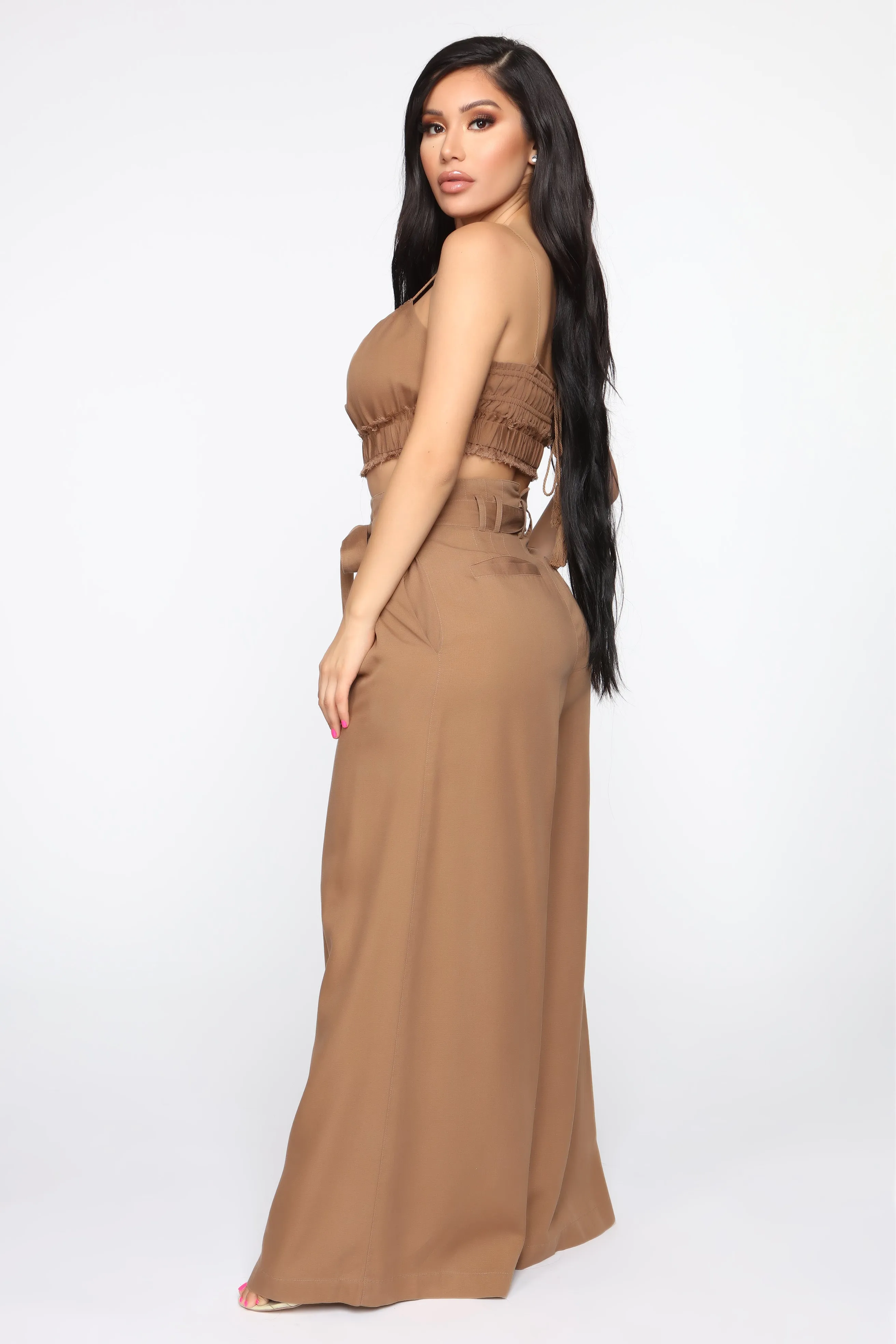 Amelie Palazzo Pant Set - Camel