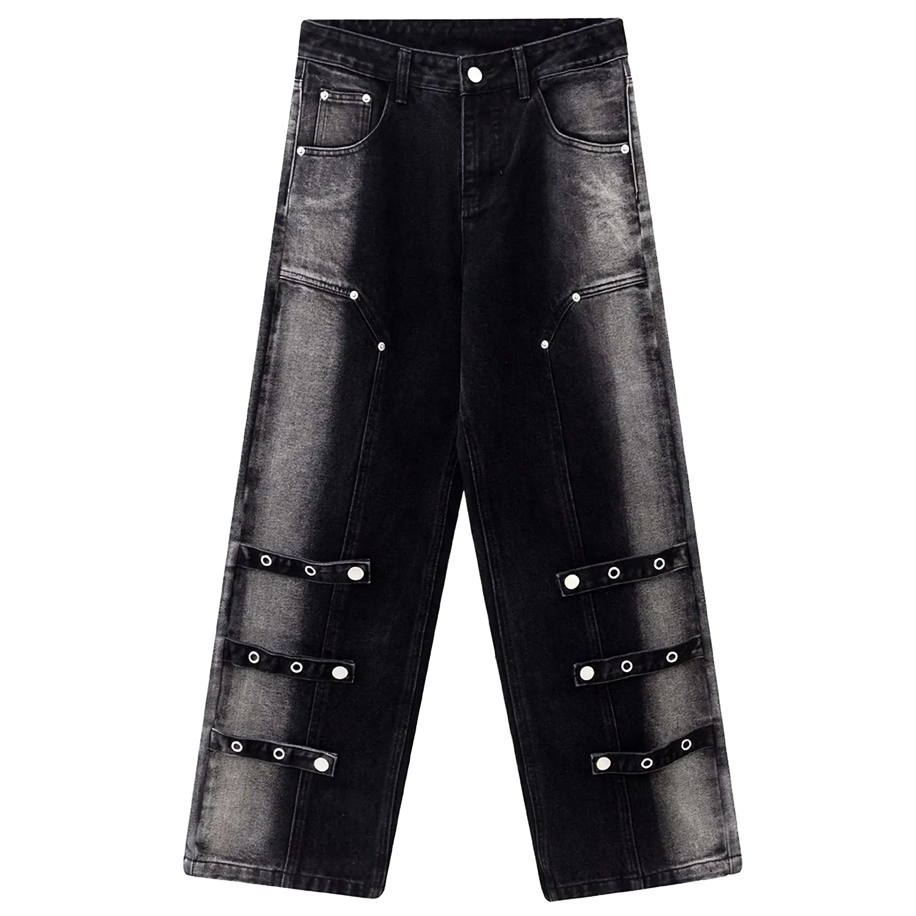 Architectural Acid Straight-Cut Denim Jeans