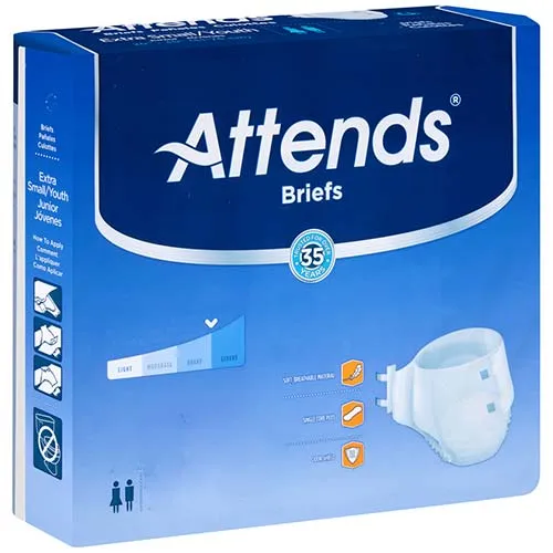 Attends Adult Extra Absorbent Breathable Brief Youth/