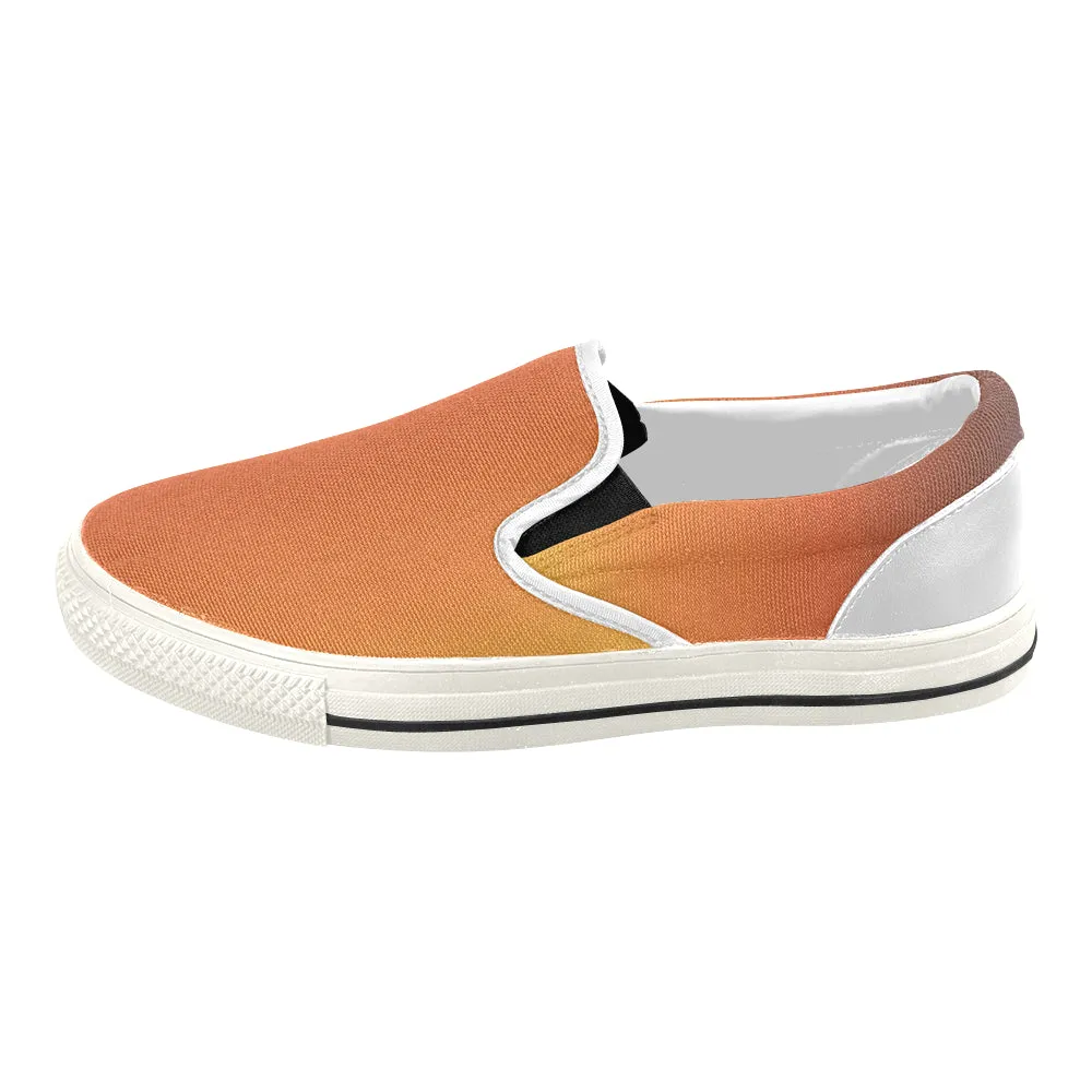 Buy Women's Orange Solids Print Canvas Slip-on Shoes at TFS