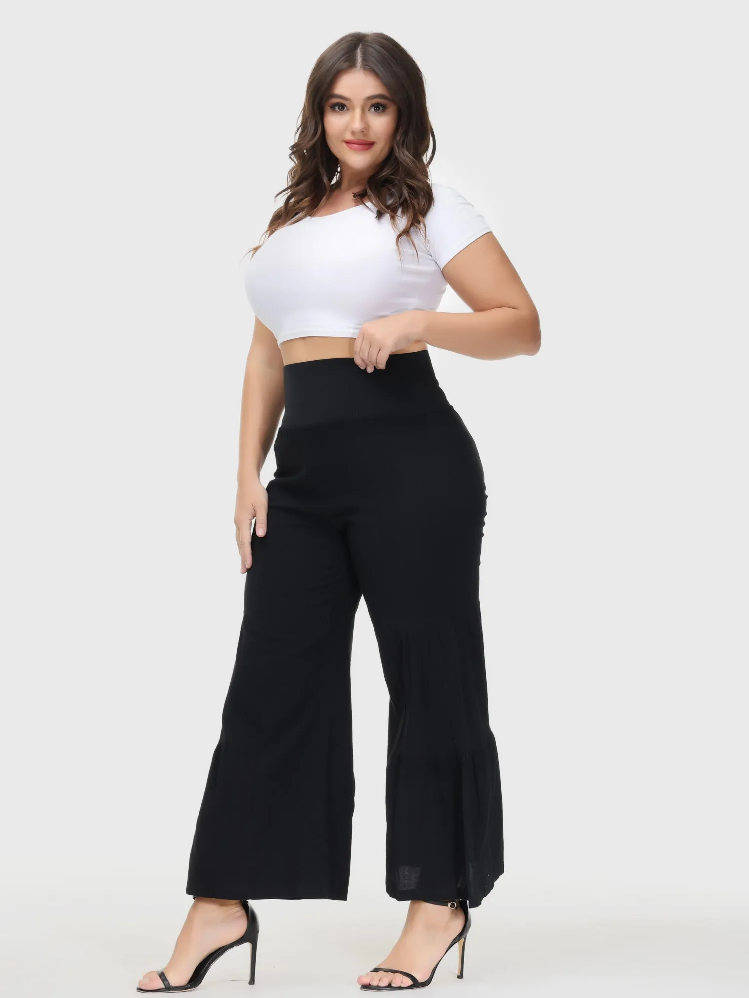 Casual Loose High Waist Wide Leg Linen Pants