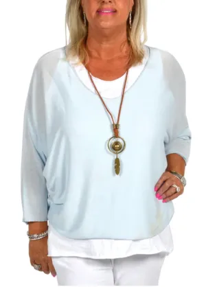 CATHERINELILLY ITG19005LBL 2 Piece Set Tunic - Baby Blue