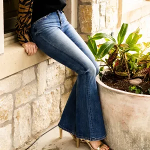 Cecil Double Waistband Flare Jeans