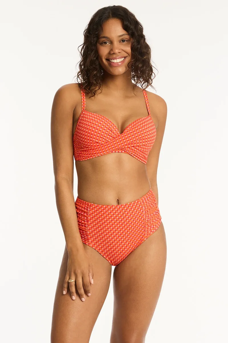 Checkmate High Waist Gathered Side Pant