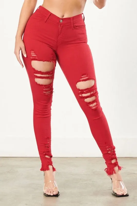 Classic Distressed Legs Jeans