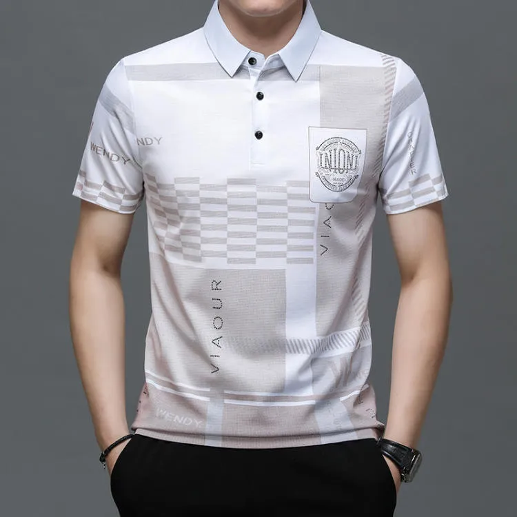 Comfortable and breathable printed polo shirt