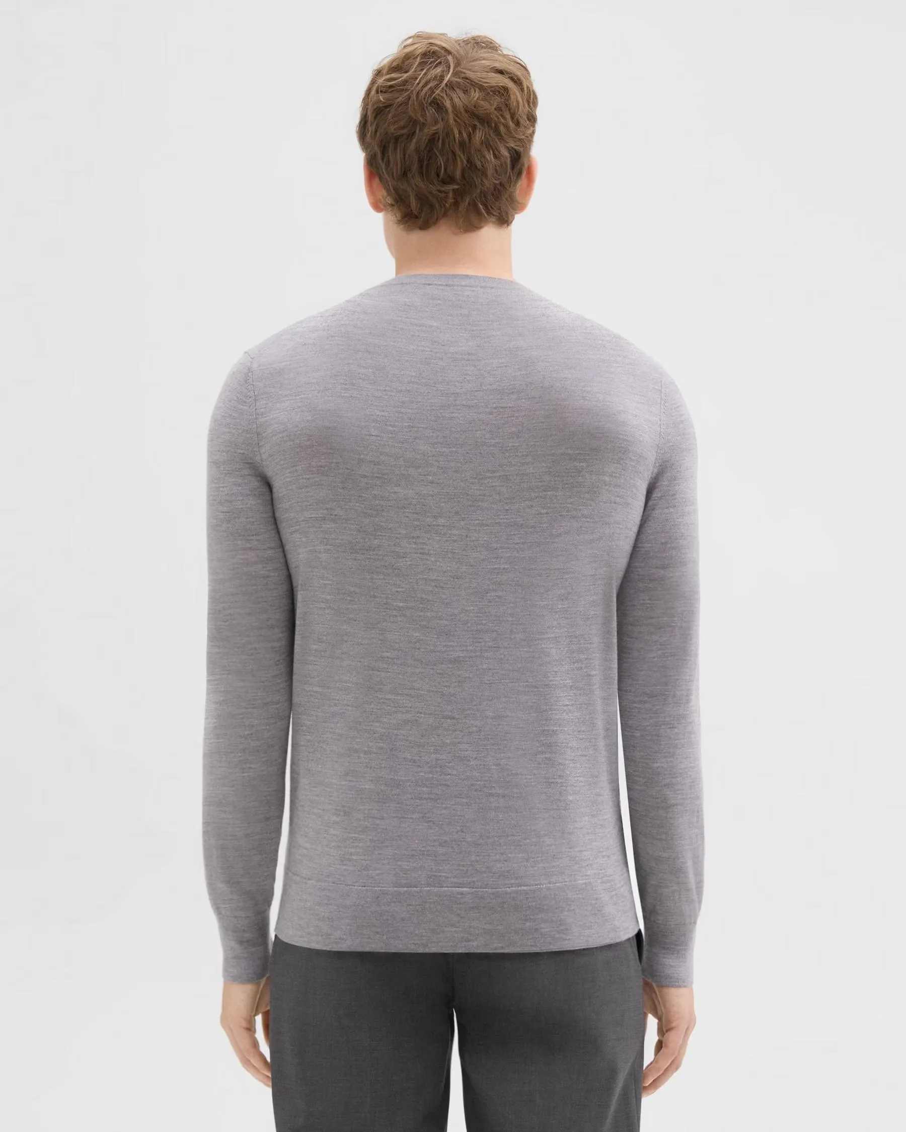 Crewneck Sweater in Regal Wool Cool Heather Grey