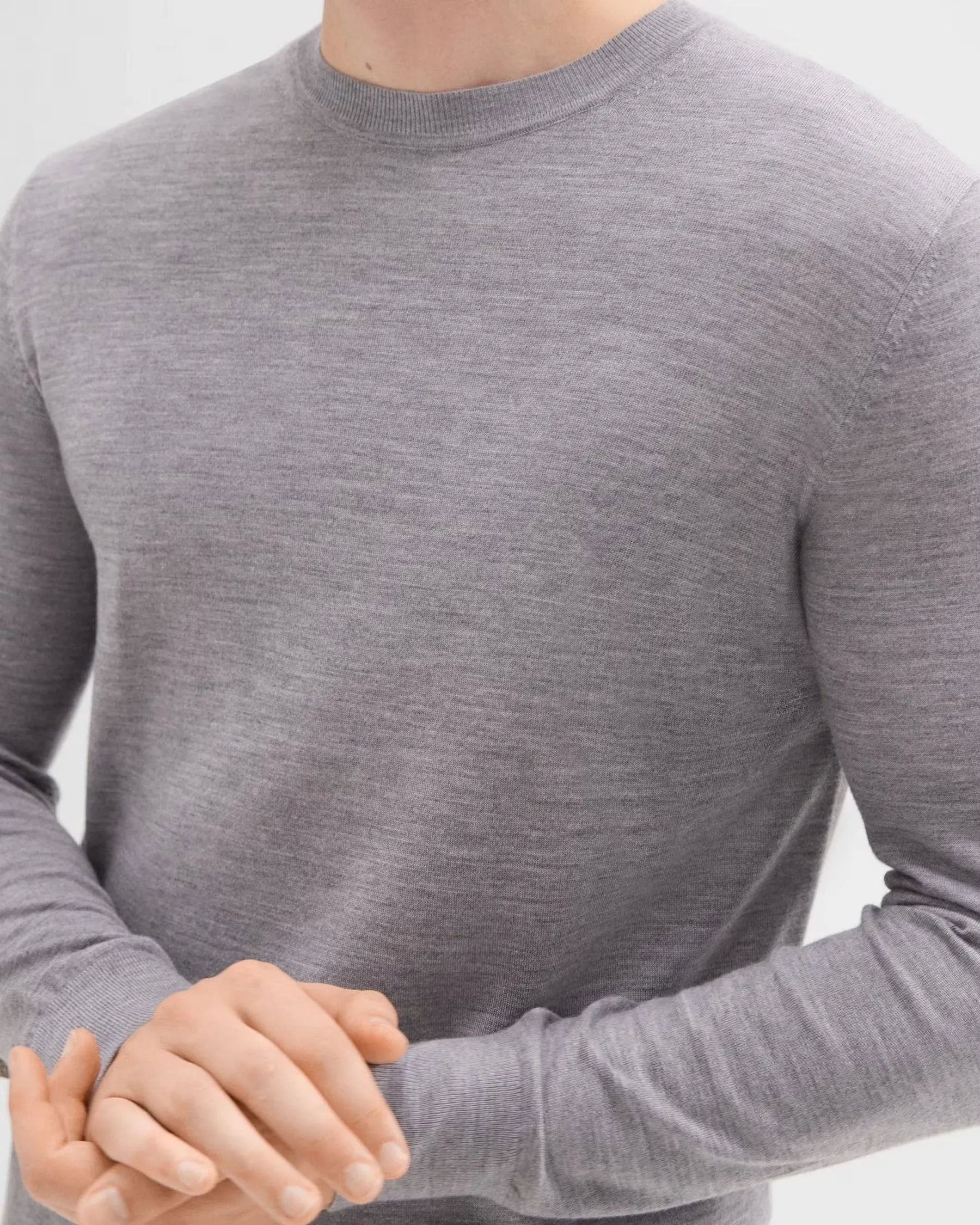 Crewneck Sweater in Regal Wool Cool Heather Grey