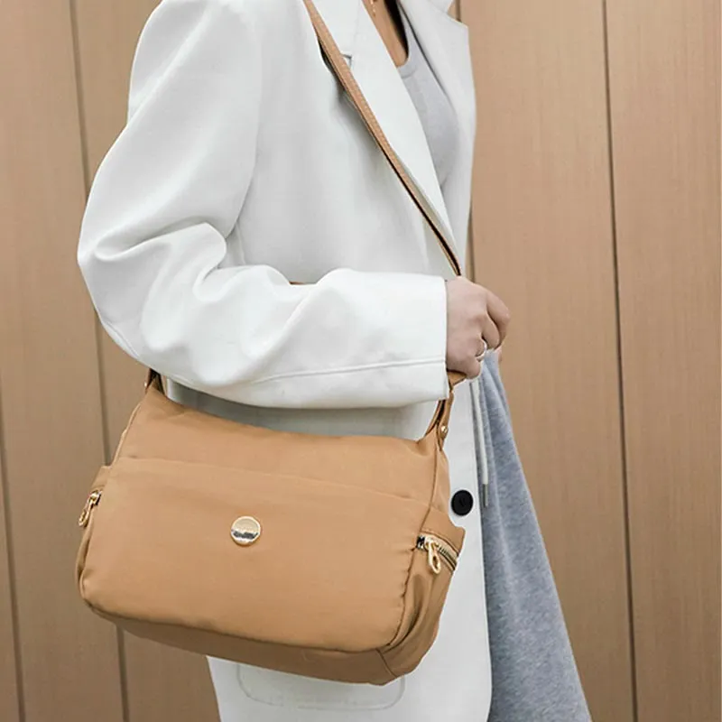 Crossbody Bag for Women Pink Lightweight Multi-Pocket Casual Shopping Handbag