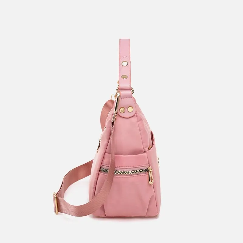 Crossbody Bag for Women Pink Lightweight Multi-Pocket Casual Shopping Handbag