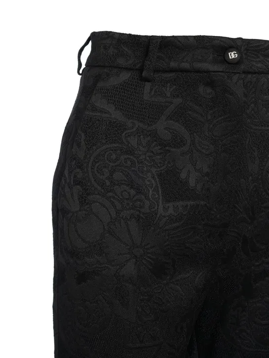 Dolce&amp;Gabbana   High rise jacquard straight pants 