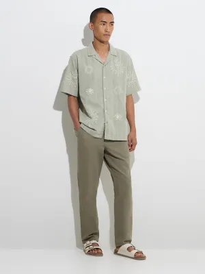 ETA Olive Relaxed-Fit Mid-Rise Cotton Chinos