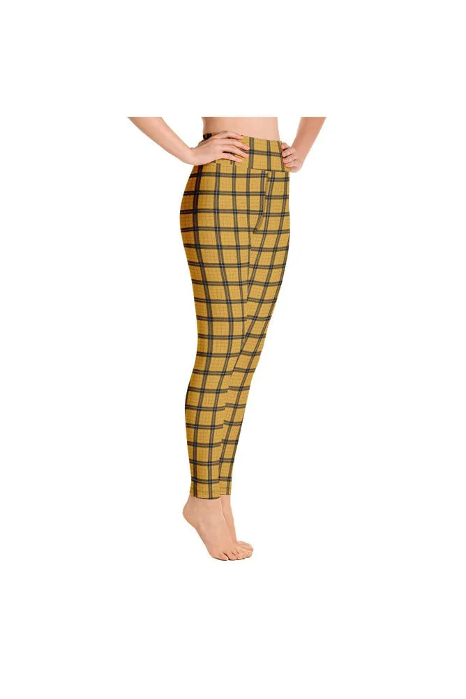 Gold Plaid Yoga Leggings