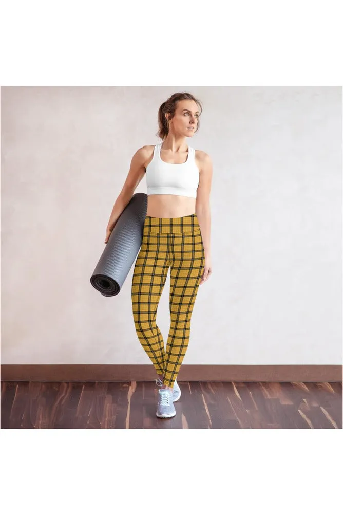 Gold Plaid Yoga Leggings