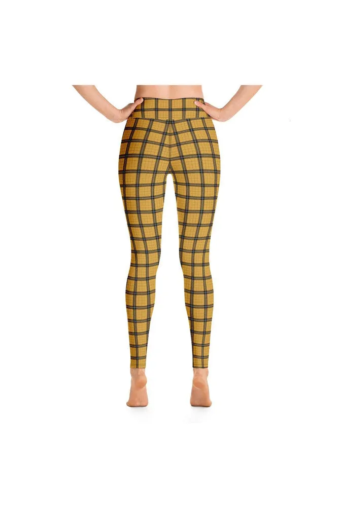 Gold Plaid Yoga Leggings