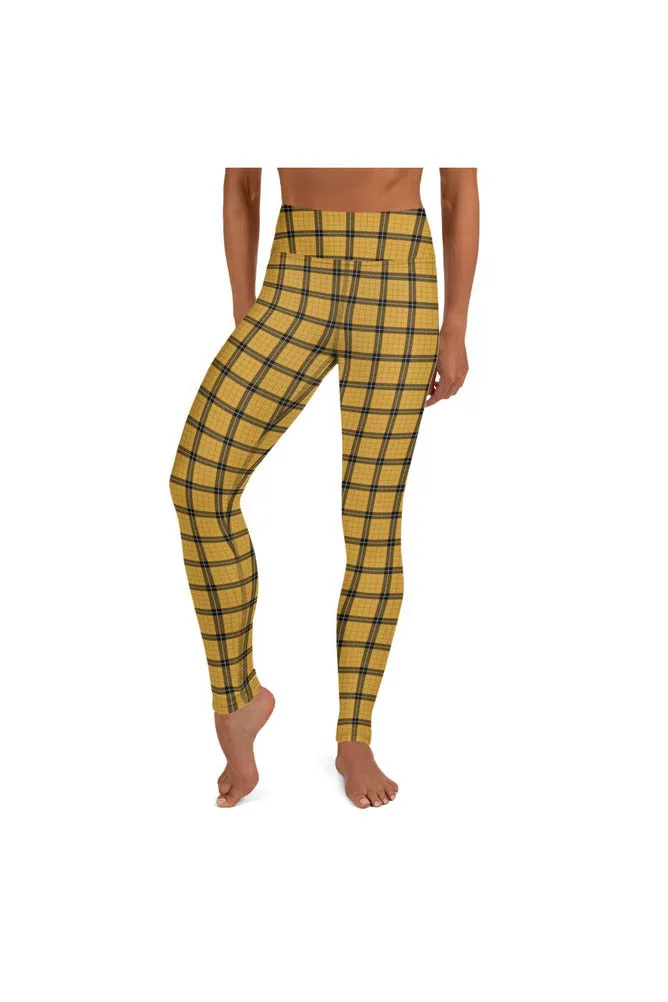 Gold Plaid Yoga Leggings