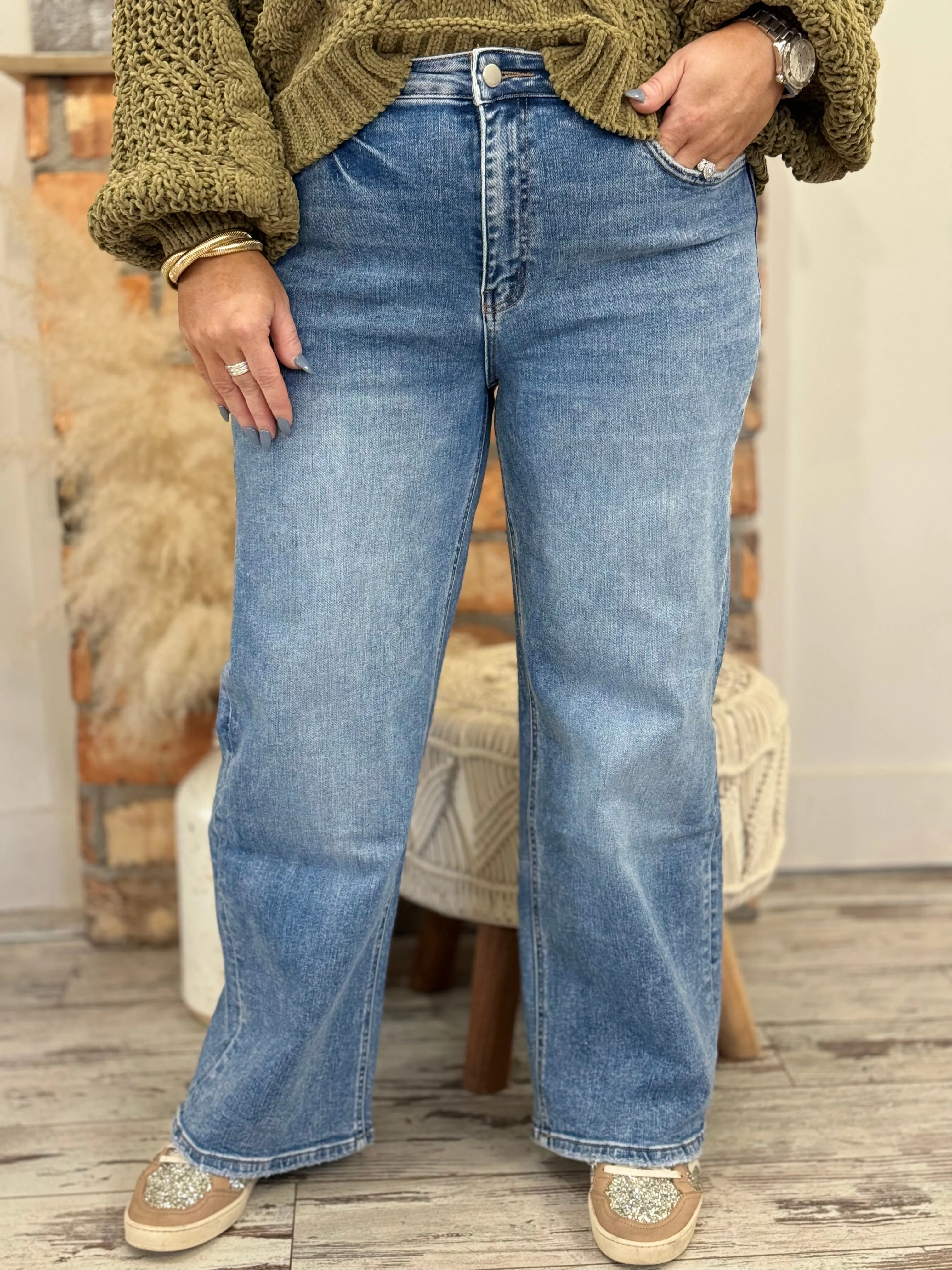 High Rise Wide Leg Jeans
