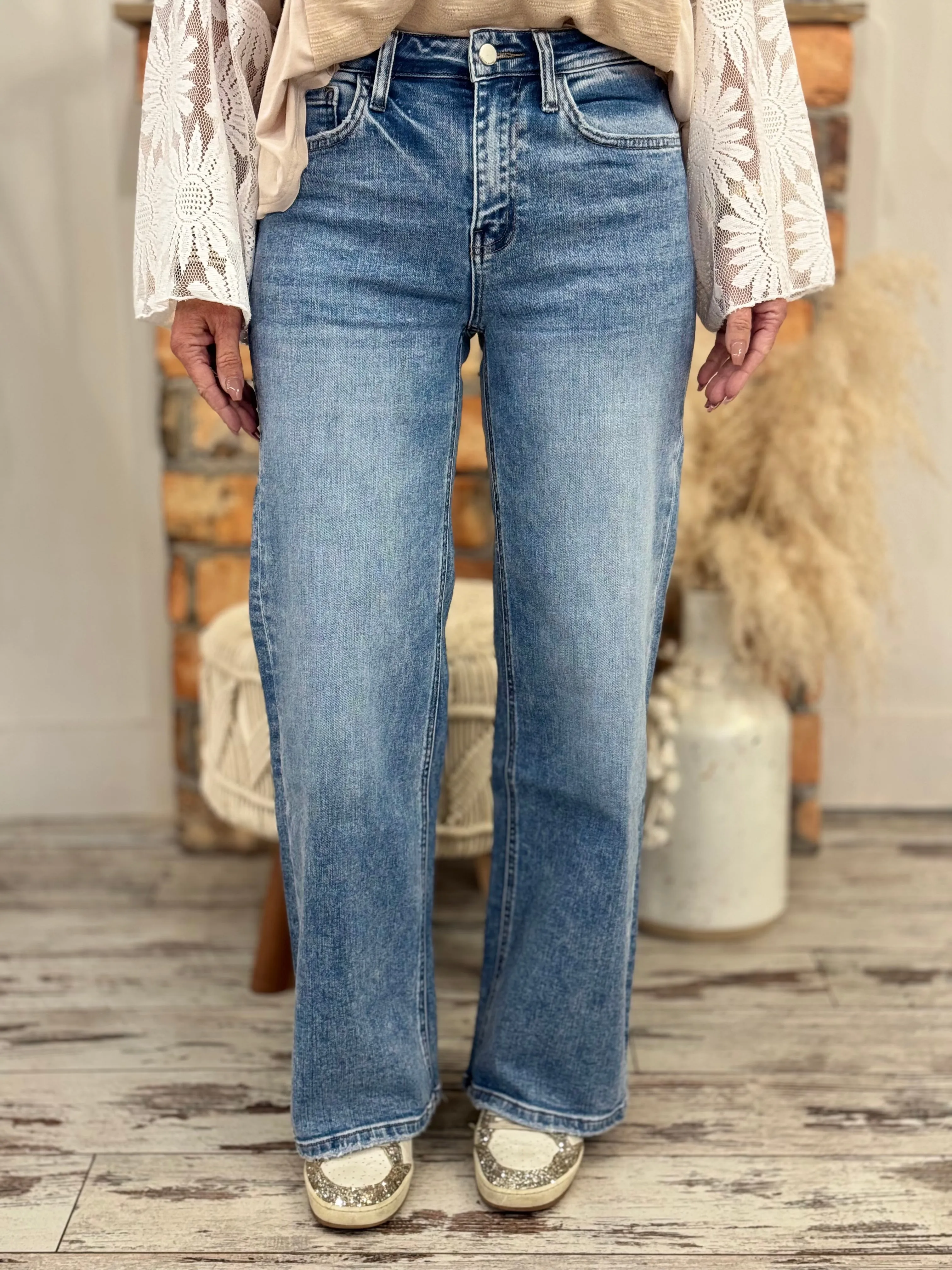 High Rise Wide Leg Jeans