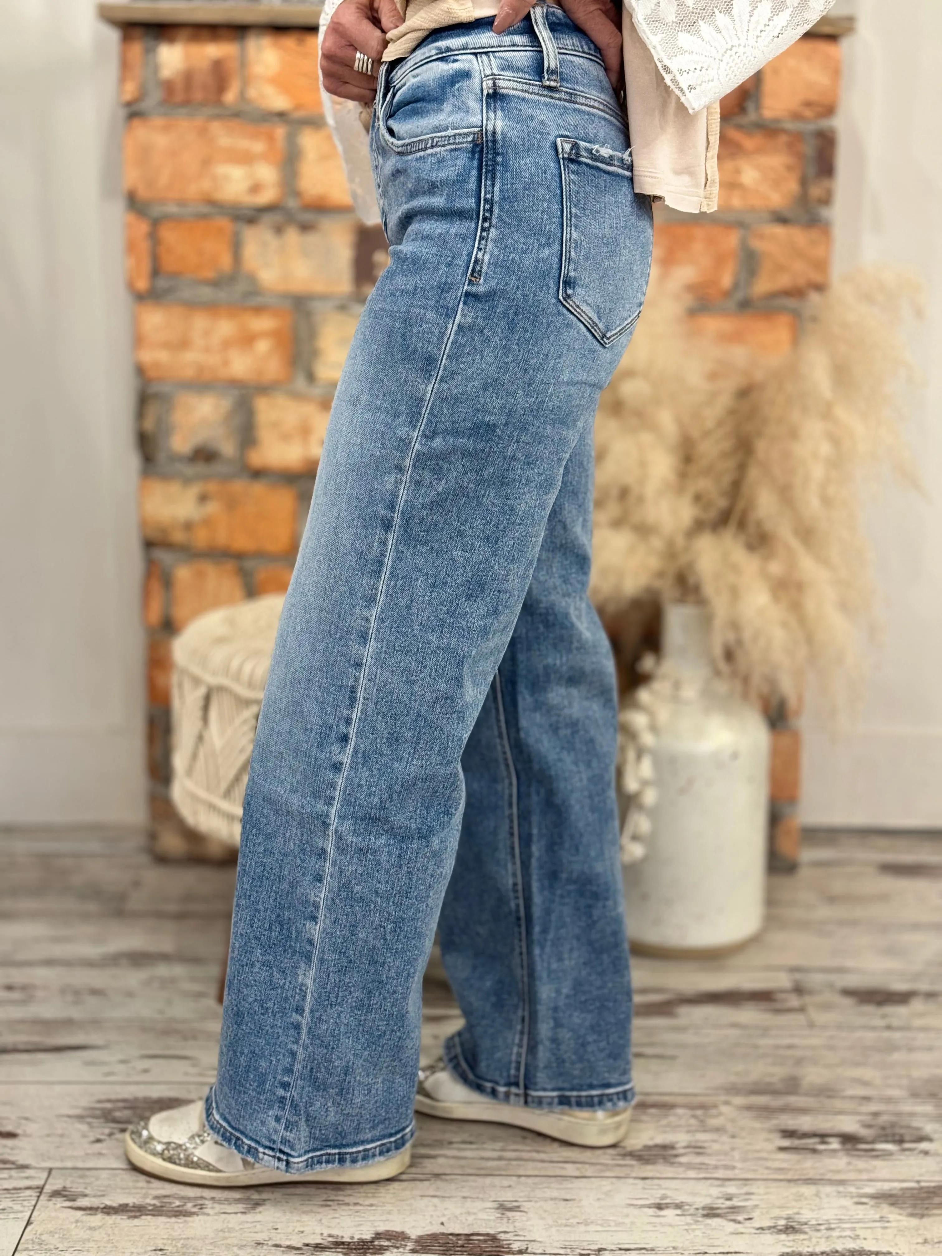 High Rise Wide Leg Jeans