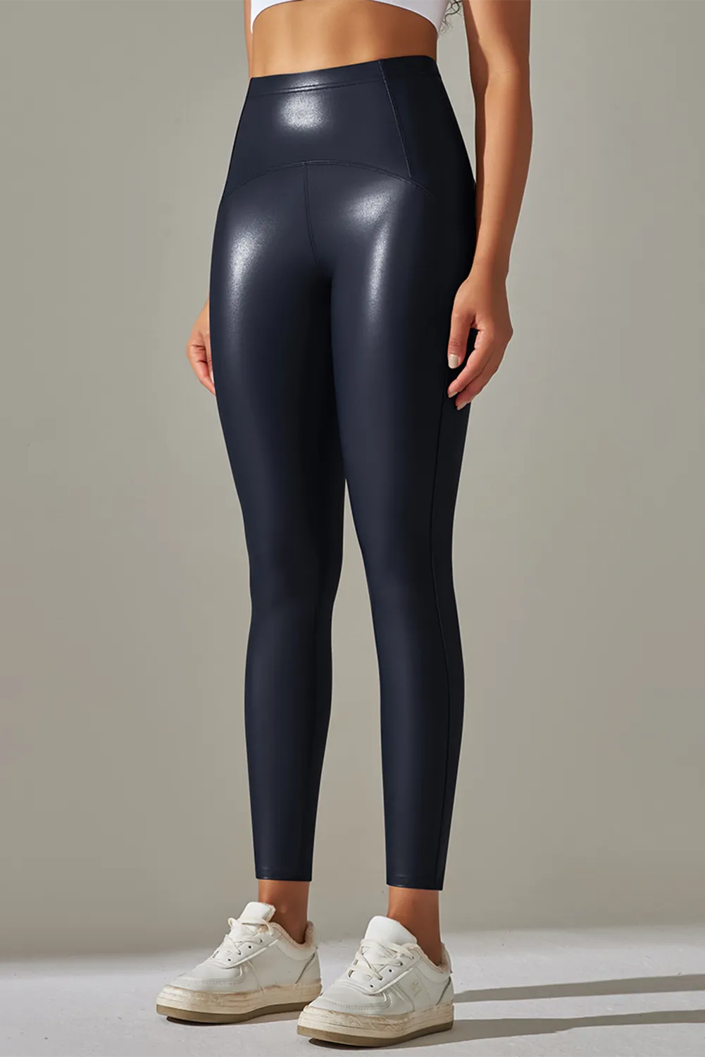 High Waist Pu High Elastic Yoga Pants