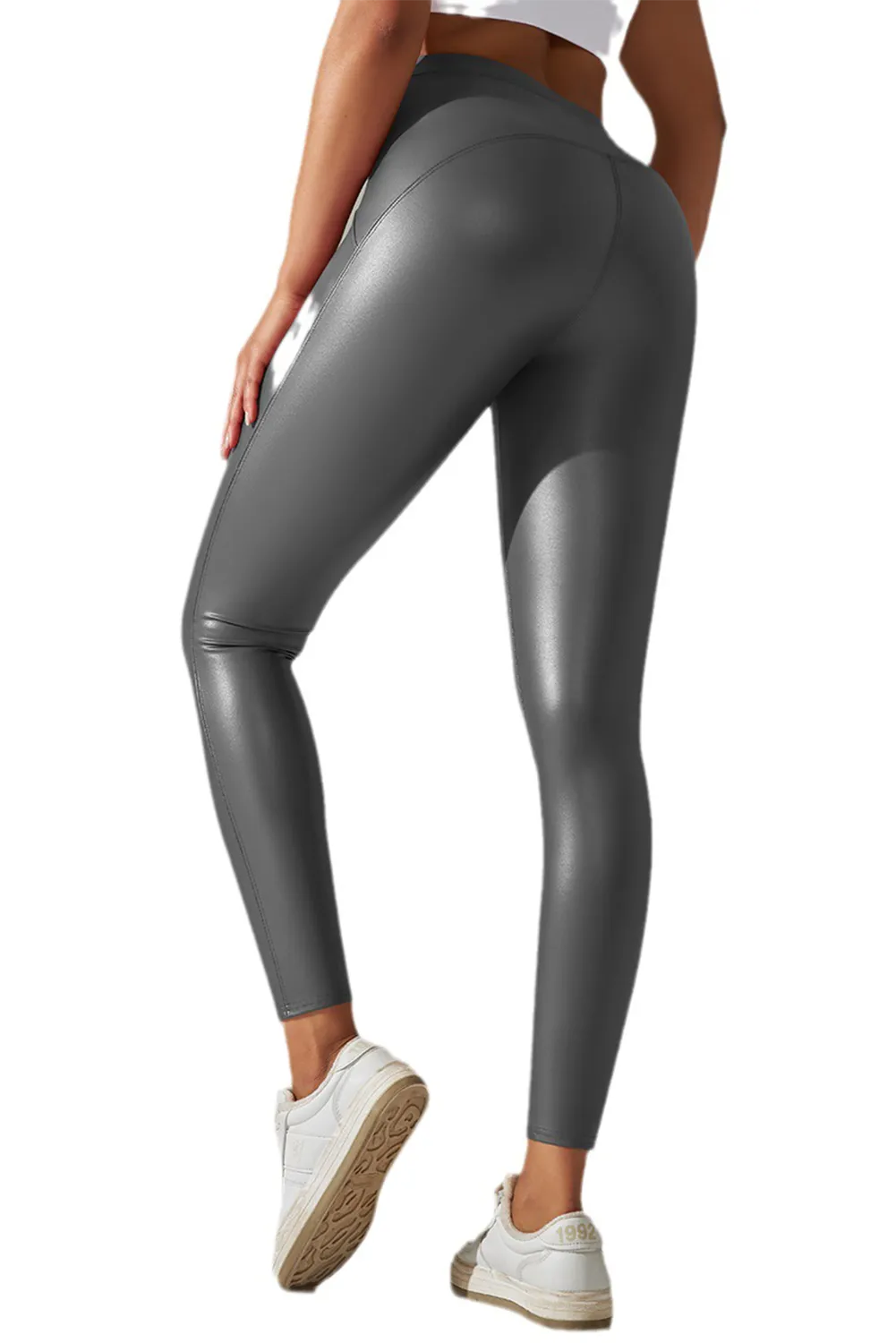 High Waist Pu High Elastic Yoga Pants