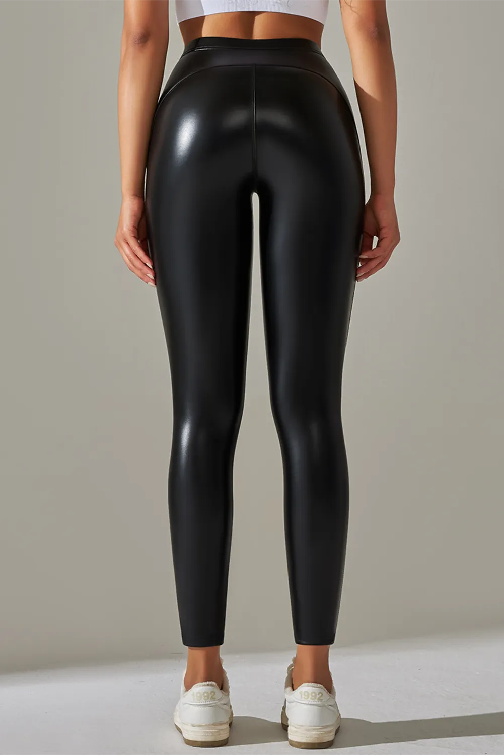 High Waist Pu High Elastic Yoga Pants
