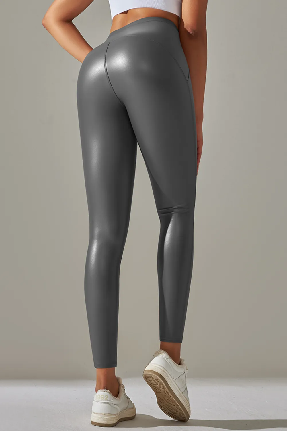 High Waist Pu High Elastic Yoga Pants