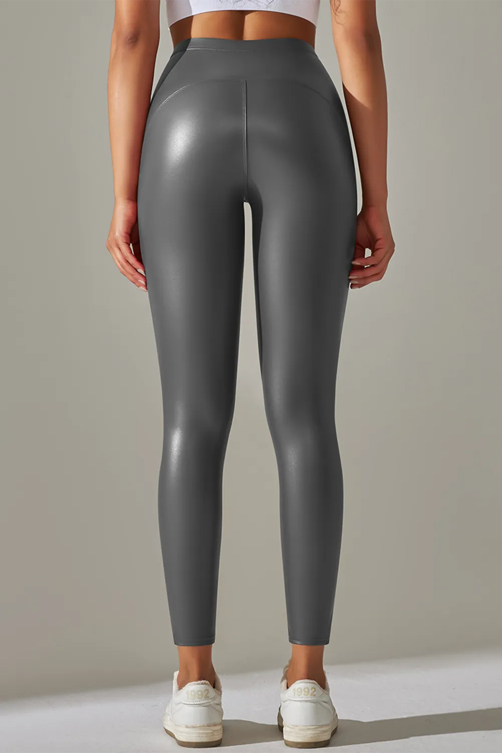 High Waist Pu High Elastic Yoga Pants