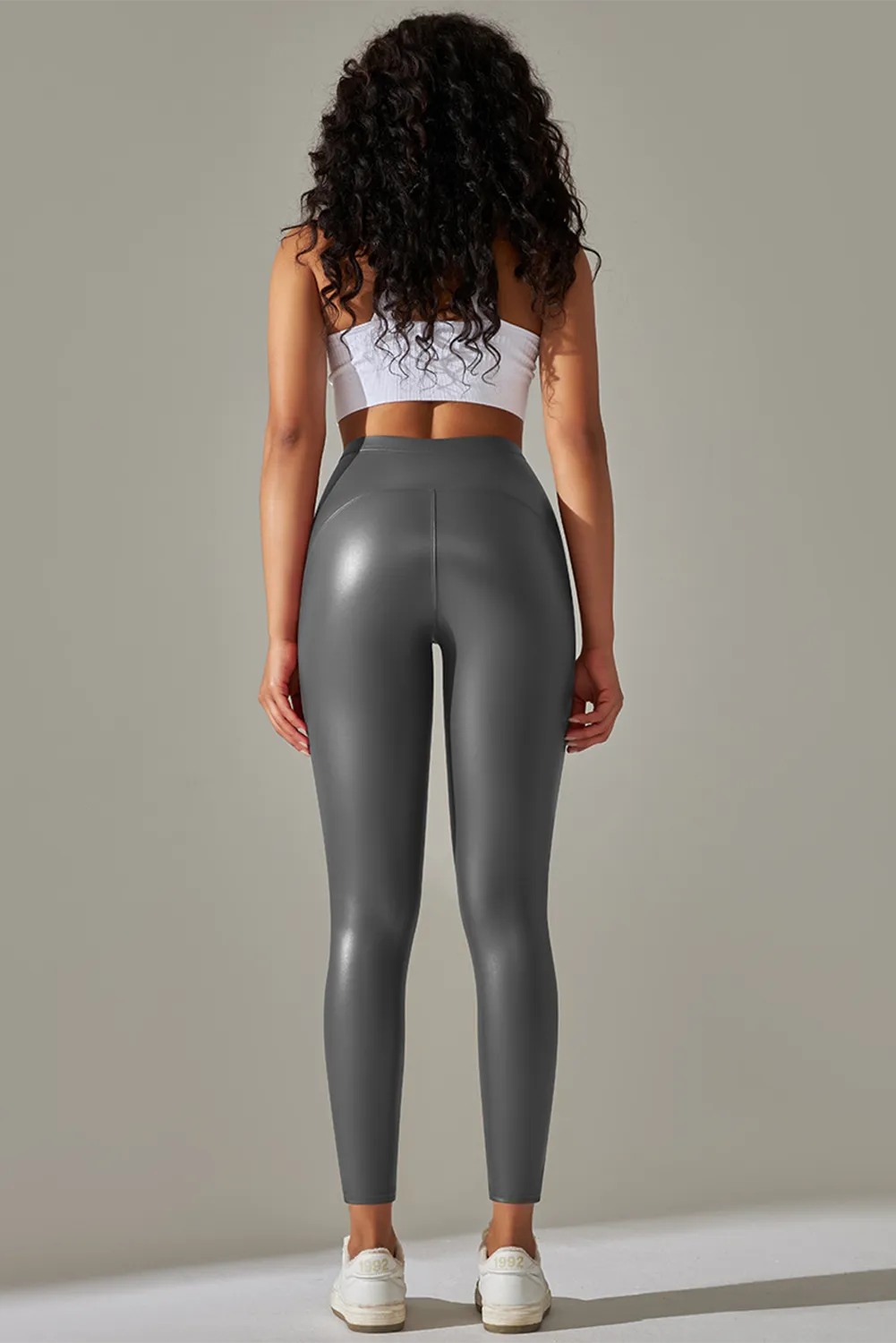 High Waist Pu High Elastic Yoga Pants