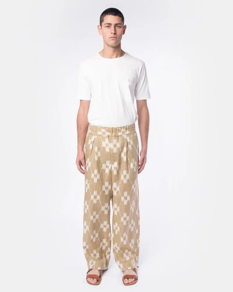 Ikat Drawstring Pants in Sand