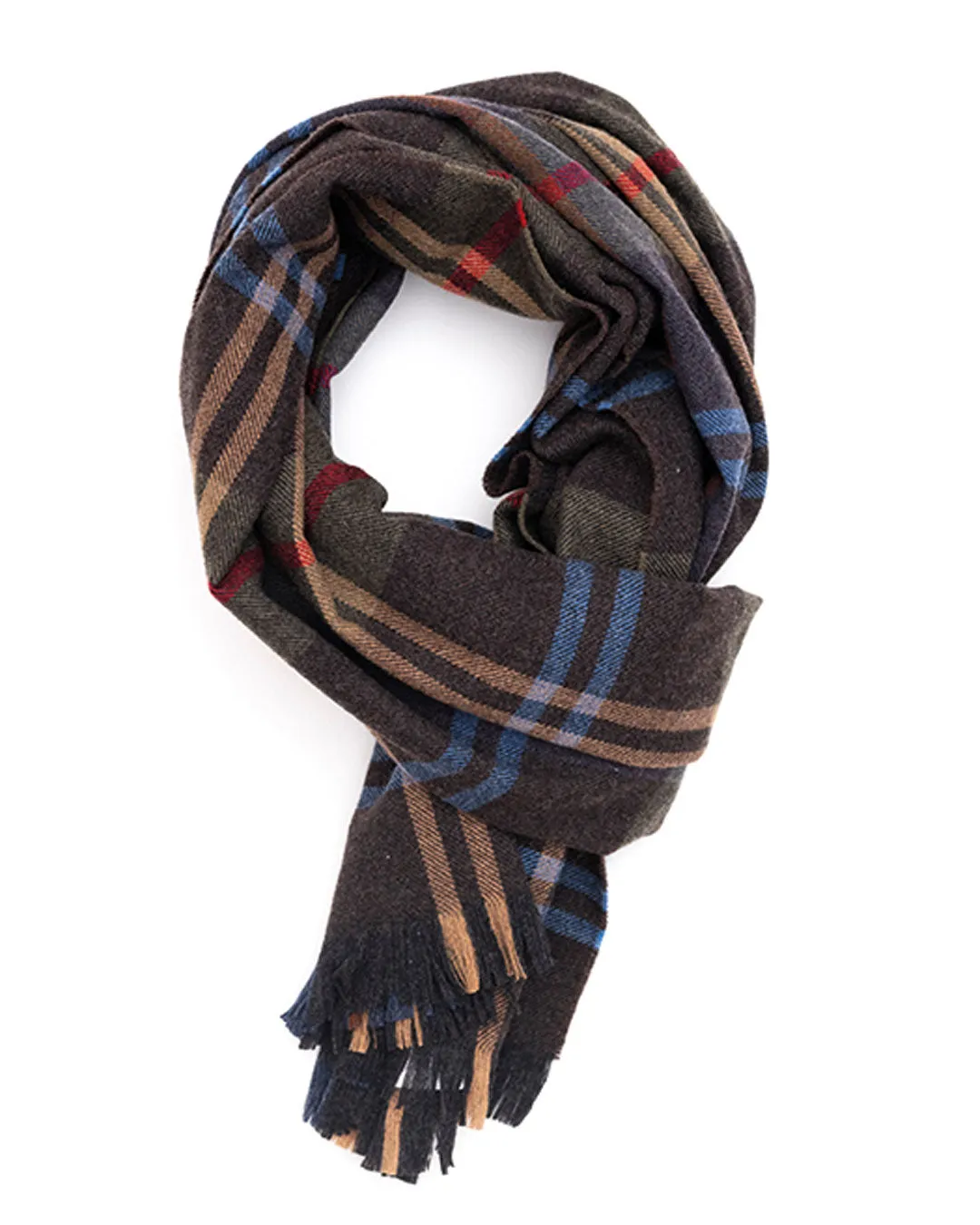 Joshua Ellis Lightweight Tweed Scarf Dark Grey