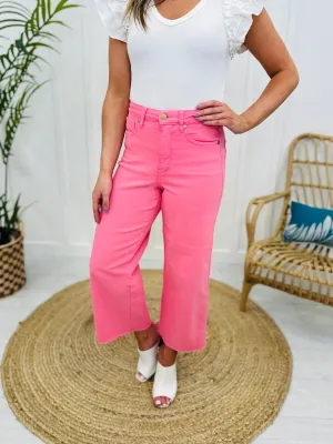 JUDY BLUE Dyed Tummy Control Wide Leg Jeans