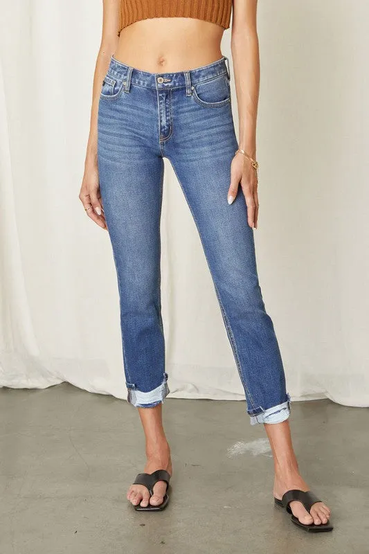 KanCan Mid Rise Skinny Straight Jeans