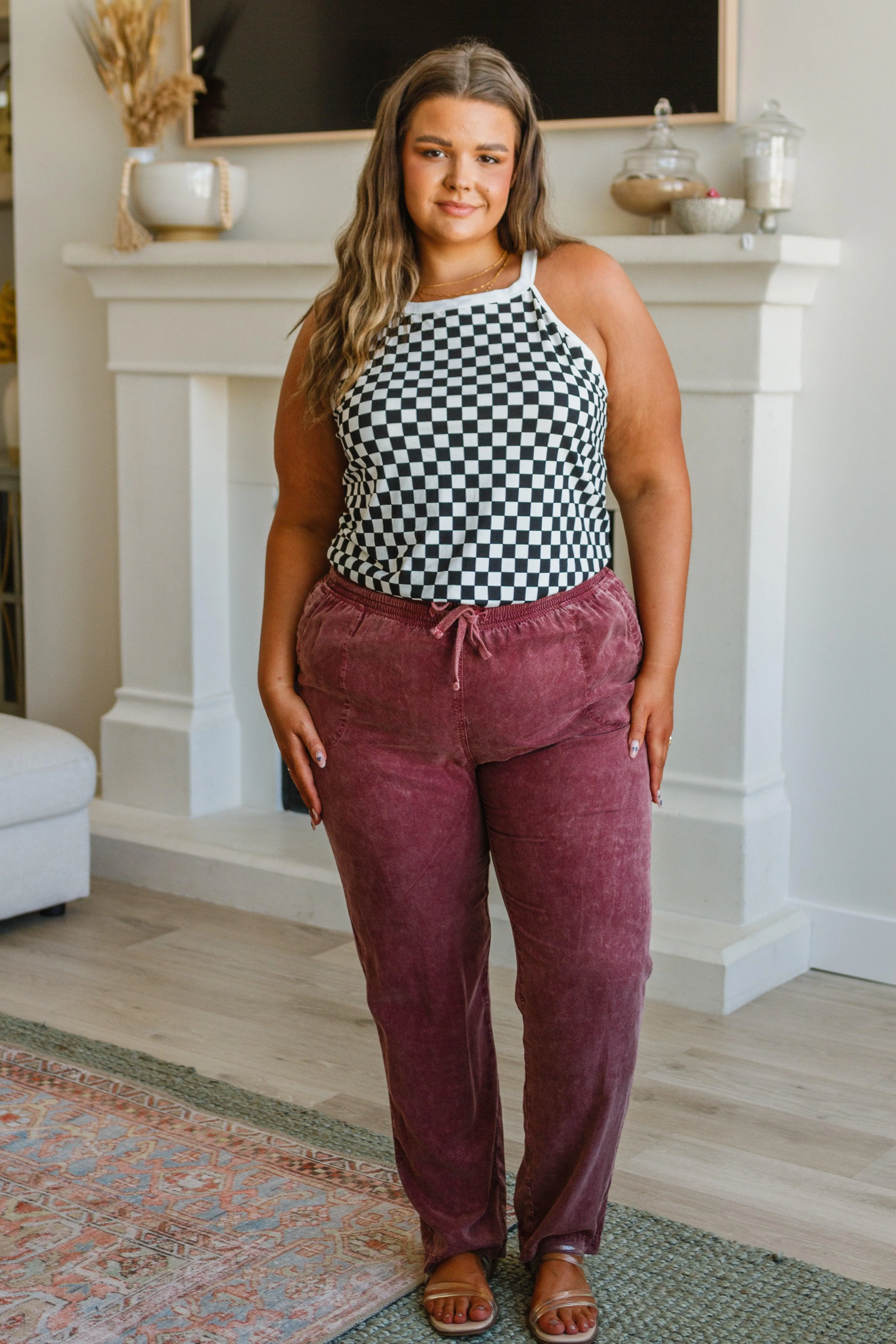 Lana High Rise Mineral Wash Pants