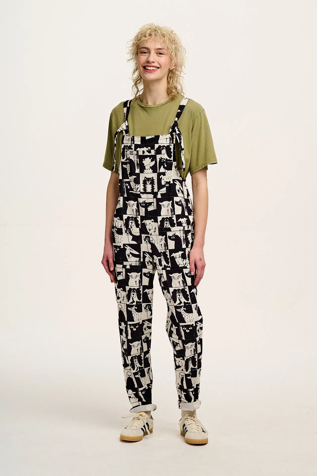 L.E. Original - Twill Dungarees in Artist Print by Enikö Eged