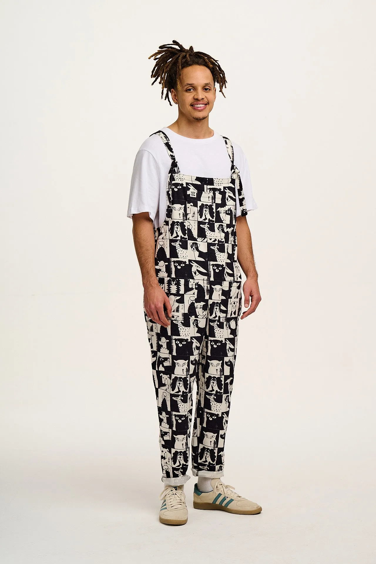 L.E. Original - Twill Dungarees in Artist Print by Enikö Eged