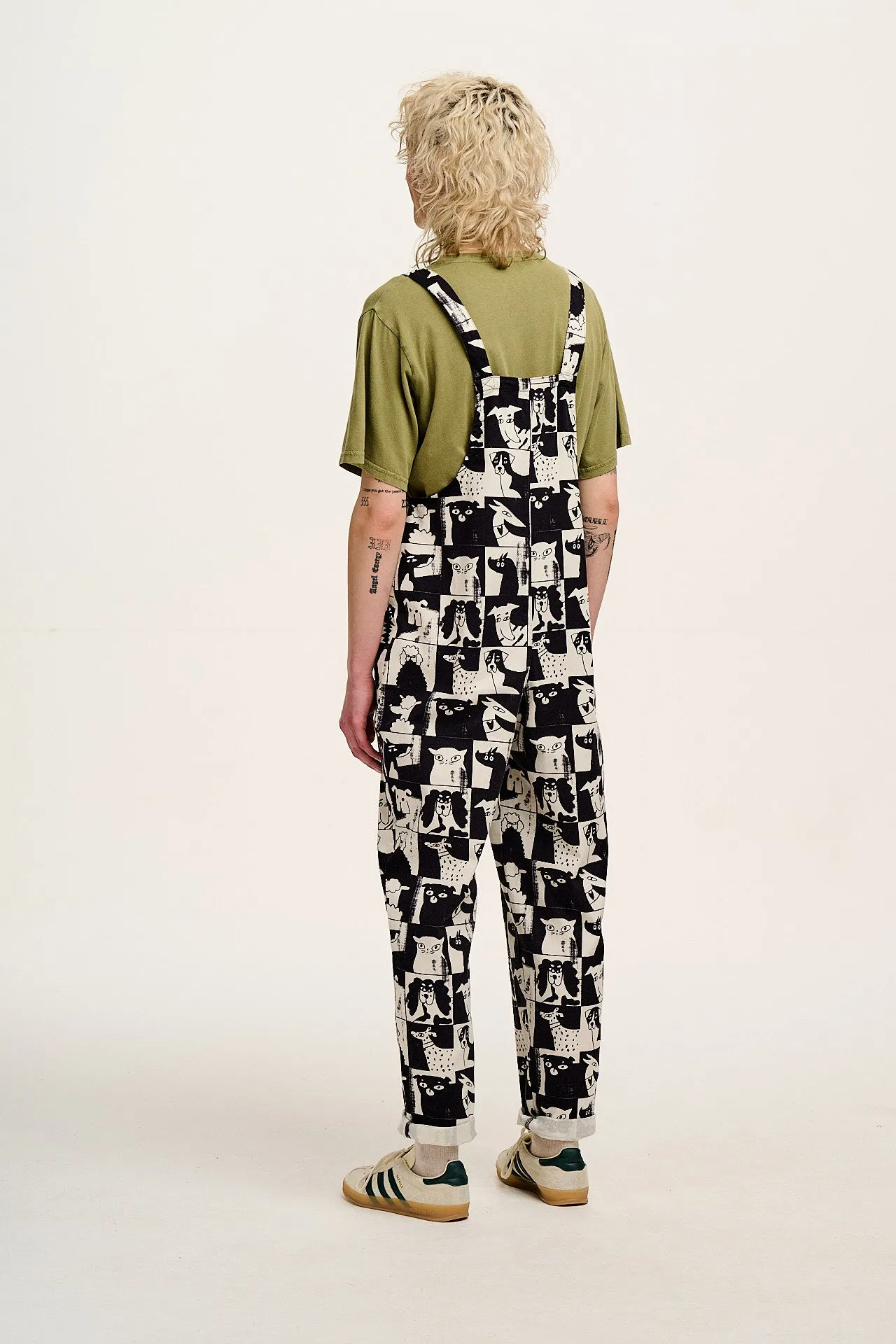 L.E. Original - Twill Dungarees in Artist Print by Enikö Eged