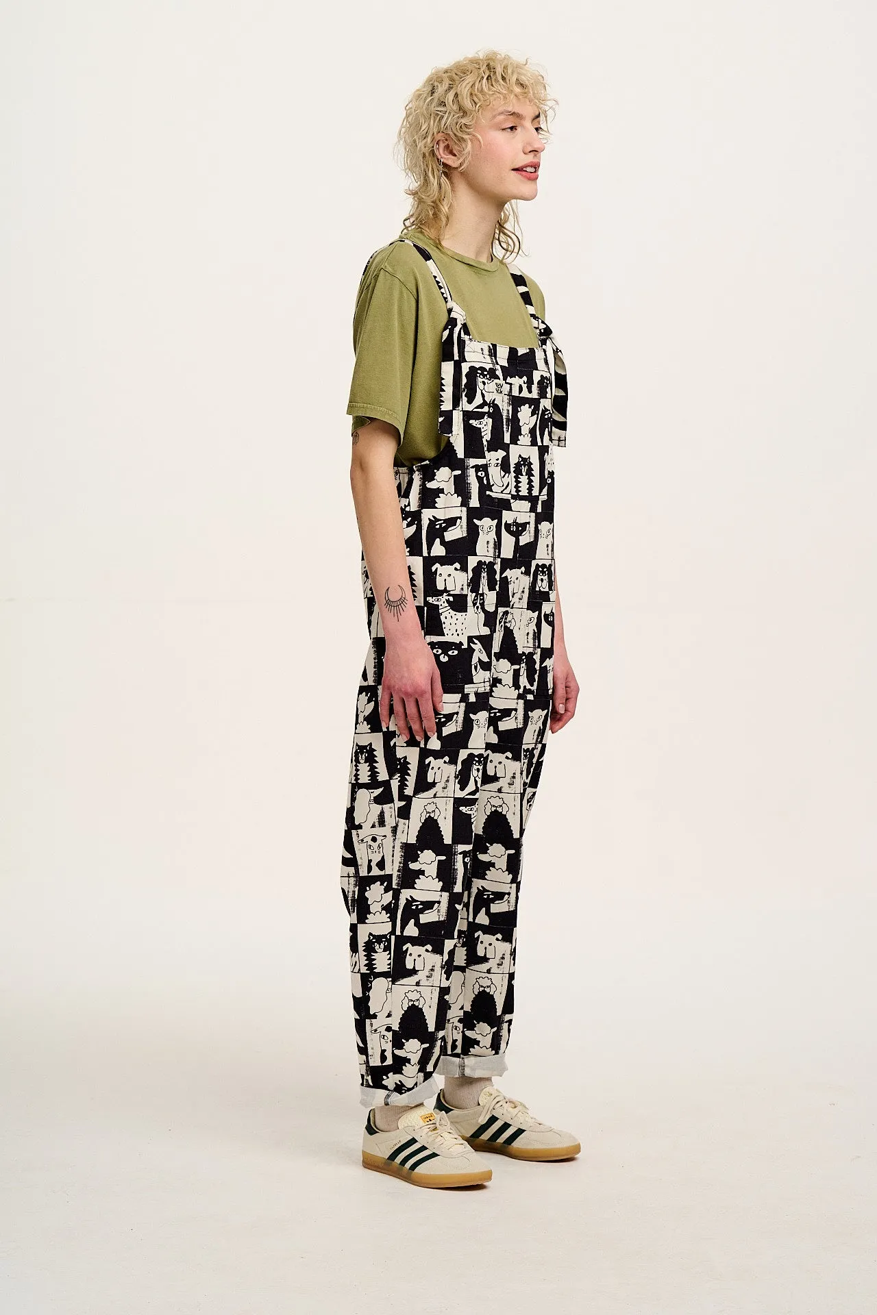 L.E. Original - Twill Dungarees in Artist Print by Enikö Eged