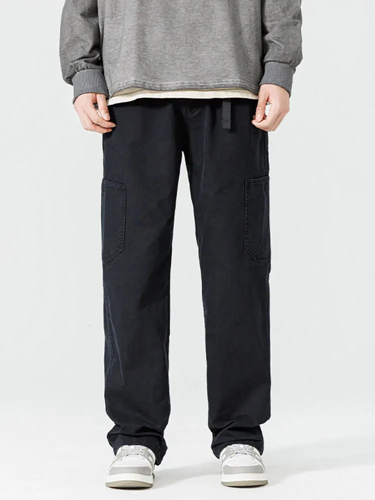 Loose-Fitting Solid Color Jeans