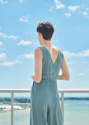Maris Jumpsuit in Dusty Aqua