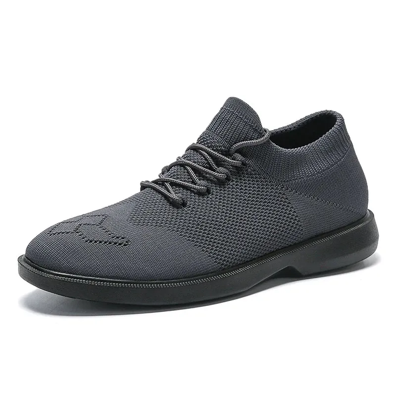 Men's Breathable Elastic Upper Black Sneakers Shoes