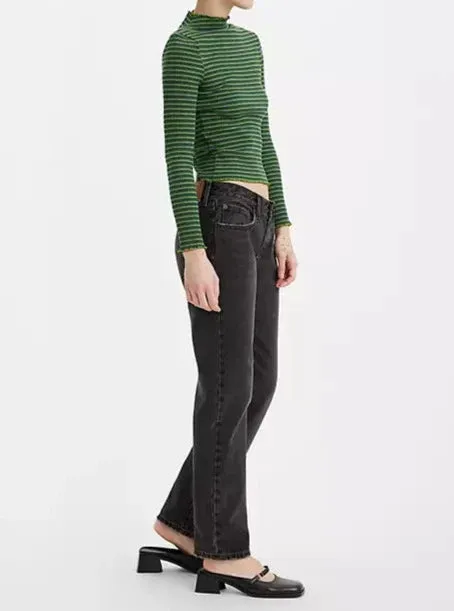 MIDDY STRAIGHT JEANS | NO SERVICE - BLACK